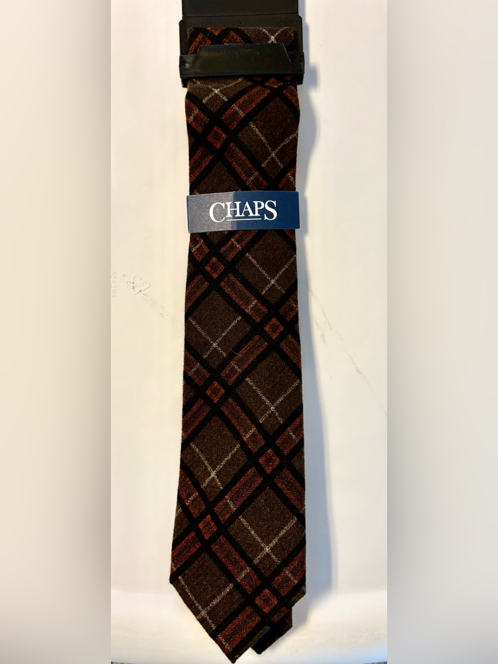 Chaps Brown and Rust Plaid Men's Tie, NWT